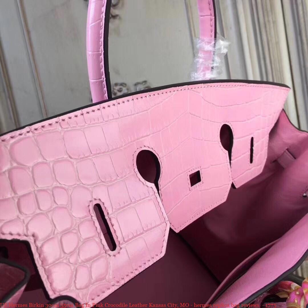 US Hermes Birkin 30cm 35cm Bag In Pink Crocodile Leather Kansas City ...
